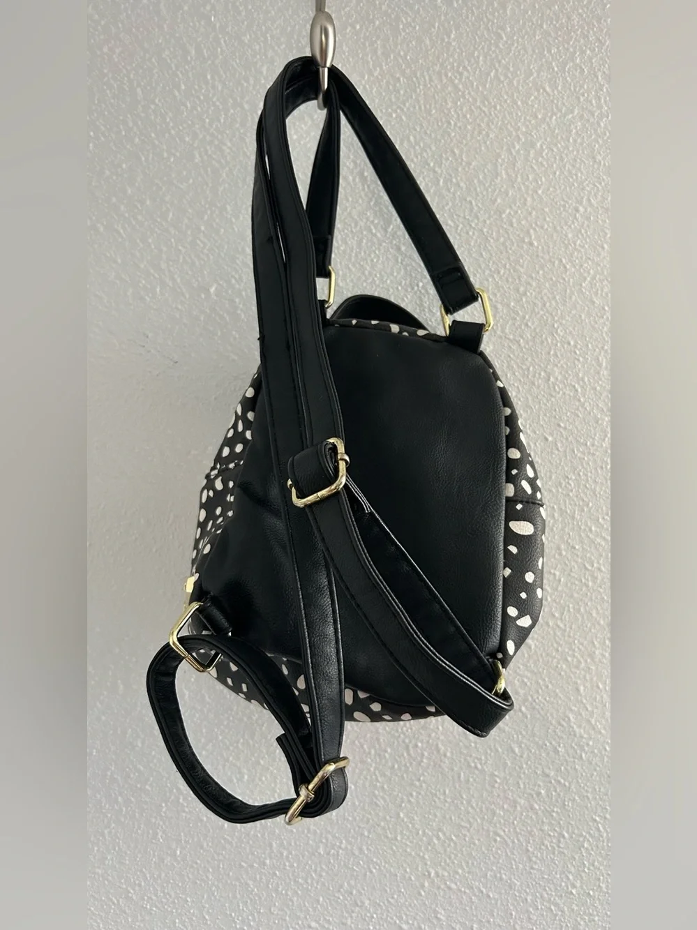 Betsey Johnson Black and White Dalmatian Mini Backpack
